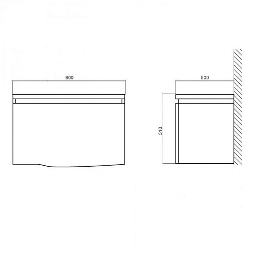BelBagno Мебель для ванной FORMICA 80 Tortora Lucido, 1 ящик – фотография-4